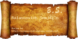 Balassovich Semjén névjegykártya